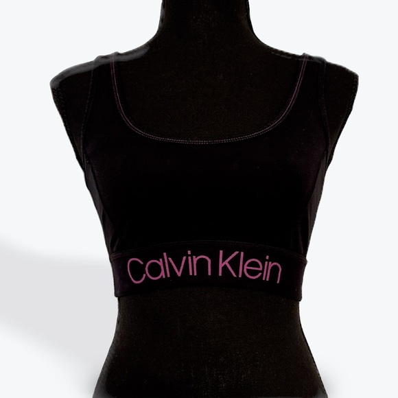 Calvin Klein Black Sports Bra with Racerback - Picture 1 of 3